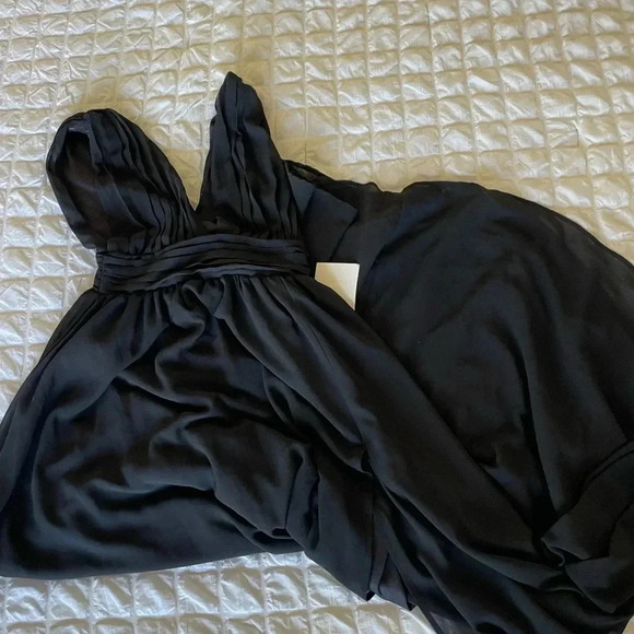 Lulus black heavenly chiffon open slit maxi dress - Picture 7 of 15